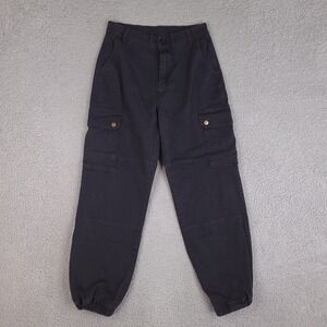 Riflessi Cargo Pants Teen‎ Youth Large 27x26.5 Black Stretch Elastic Ankle